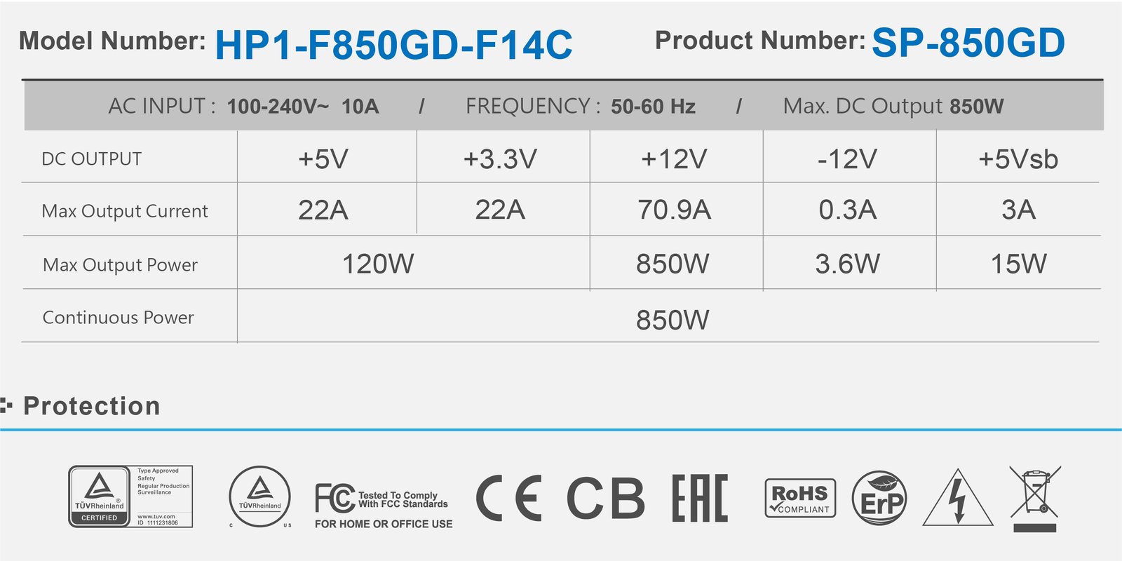 High Power SP-850GD product image 2