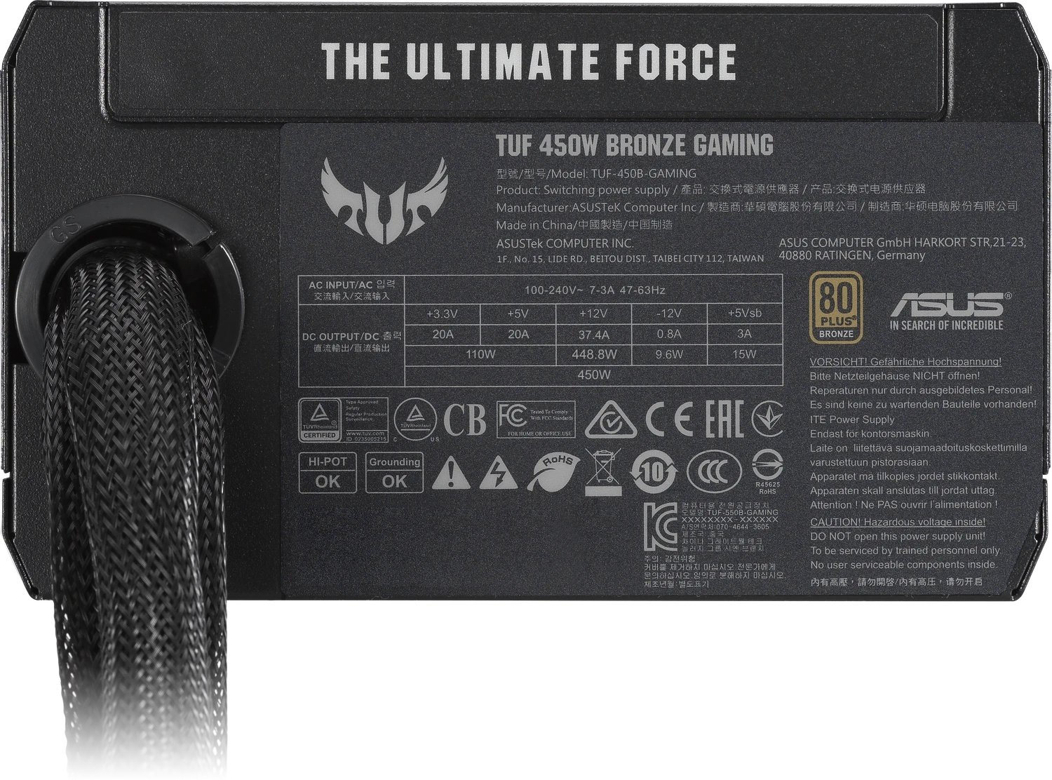 Asus TUF Gaming Bronze 450B ürün görseli 2