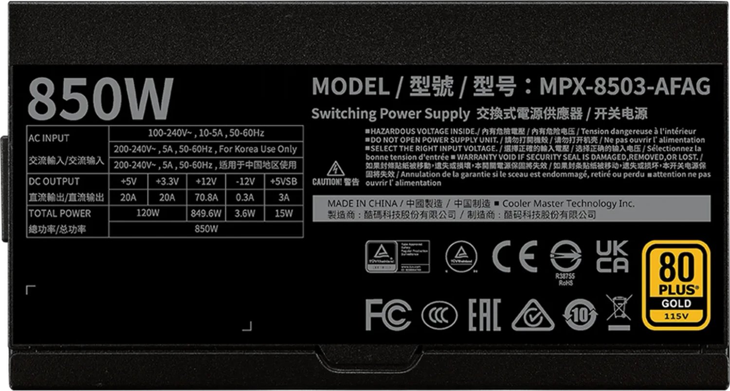 Cooler Master GX II Gold 850 ürün görseli 2