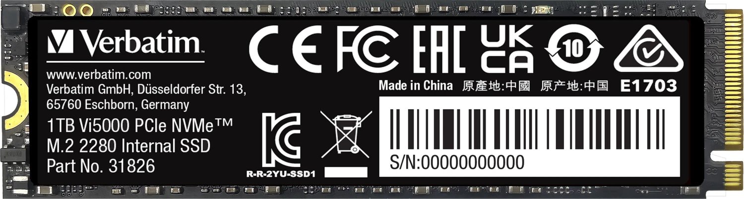Verbatim Vi5000 PCIe NVMe SSD 1TB ürün görseli