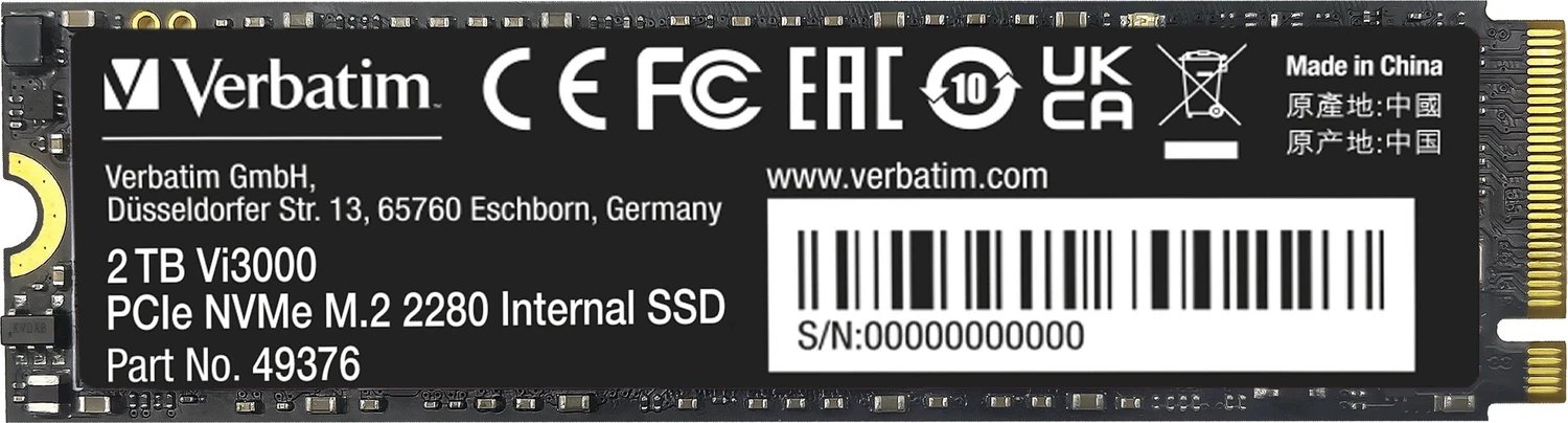 Verbatim Vi3000 PCIe NVMe SSD 2TB product image