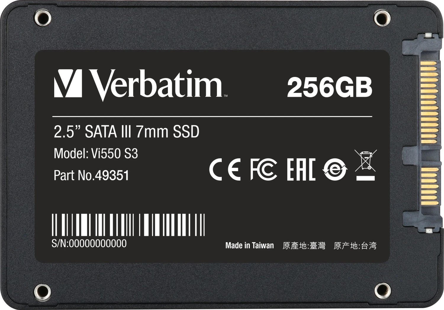 Verbatim Vi550 S3 SSD 256GB ürün görseli