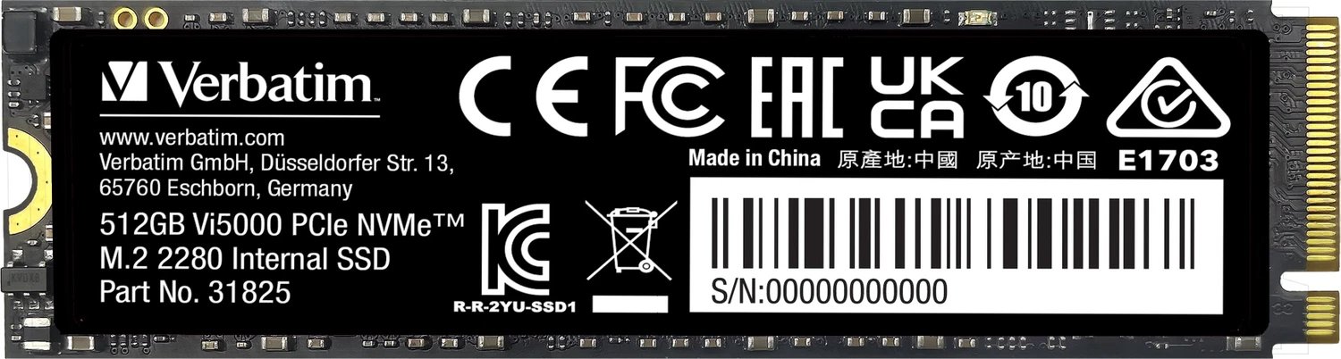 Verbatim Vi5000 PCIe NVMe SSD 512GB ürün görseli