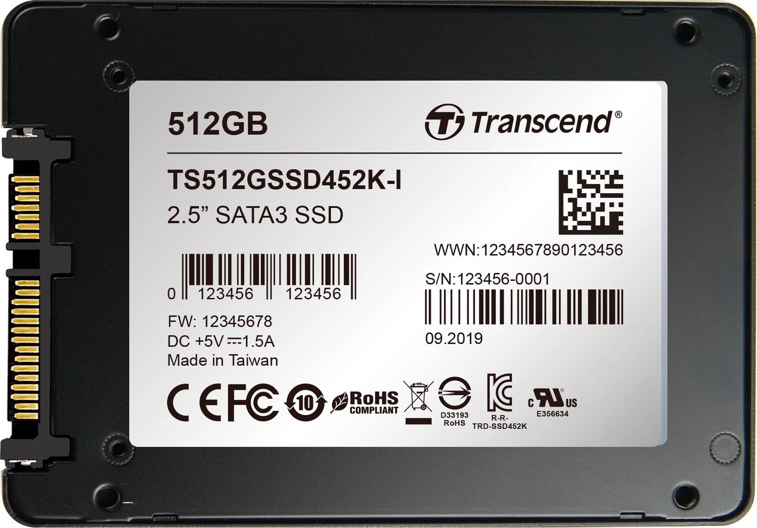 Transcend Industrial SSD452K-I SSD 512GB ürün görseli
