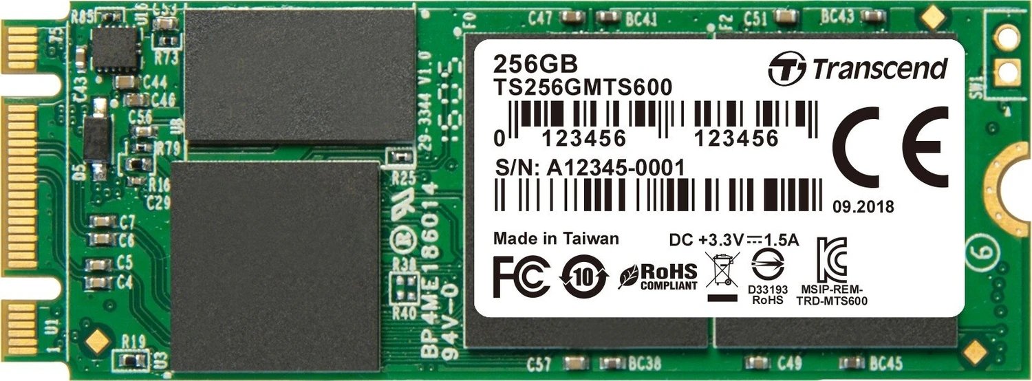 Transcend MTS600 SSD 256GB product image