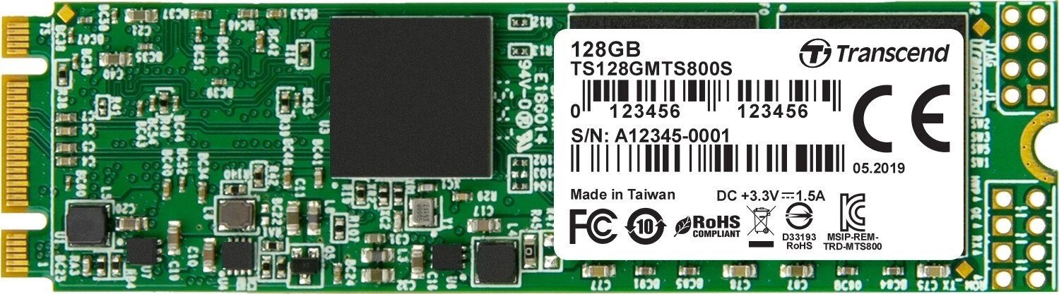 Transcend MTS800S SSD 128GB ürün görseli